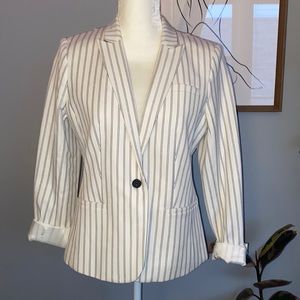 Banana Republic Classic Fit White Pinstripe Blazer - 10